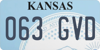 KS license plate 063GVD