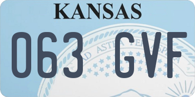 KS license plate 063GVF