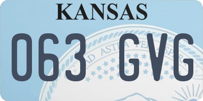 KS license plate 063GVG
