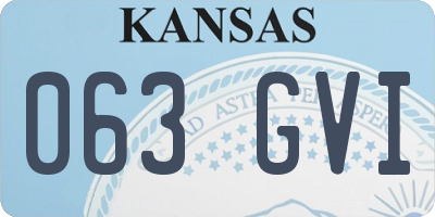 KS license plate 063GVI