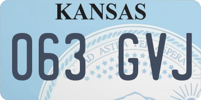 KS license plate 063GVJ