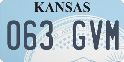 KS license plate 063GVM