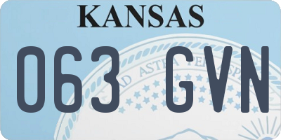 KS license plate 063GVN