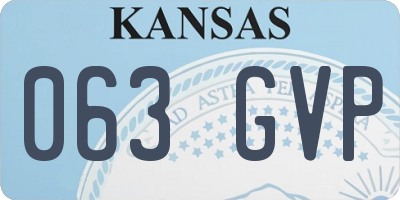 KS license plate 063GVP
