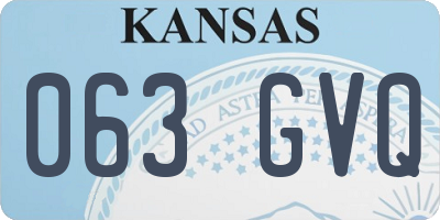 KS license plate 063GVQ