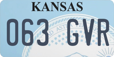 KS license plate 063GVR