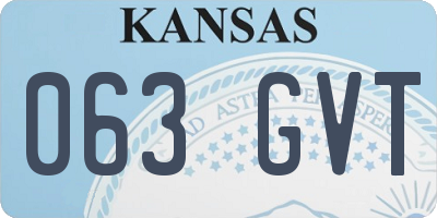 KS license plate 063GVT
