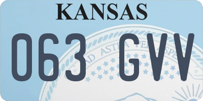KS license plate 063GVV