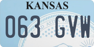 KS license plate 063GVW