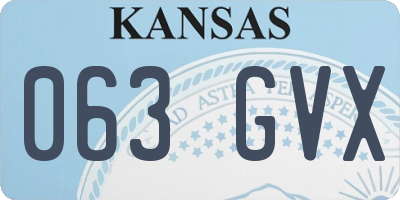 KS license plate 063GVX