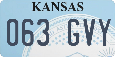 KS license plate 063GVY