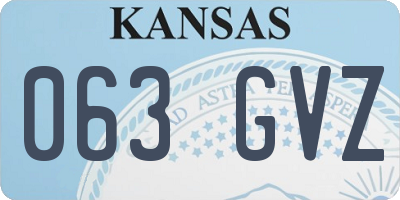 KS license plate 063GVZ