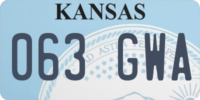KS license plate 063GWA