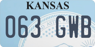 KS license plate 063GWB