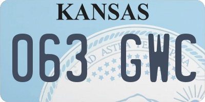 KS license plate 063GWC