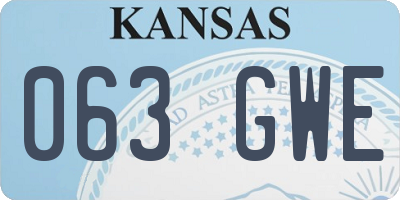 KS license plate 063GWE