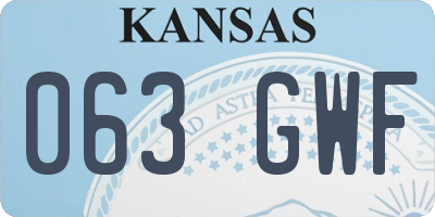KS license plate 063GWF