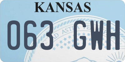 KS license plate 063GWH