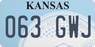 KS license plate 063GWJ