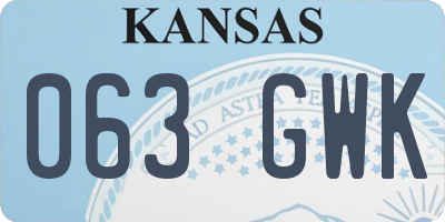 KS license plate 063GWK