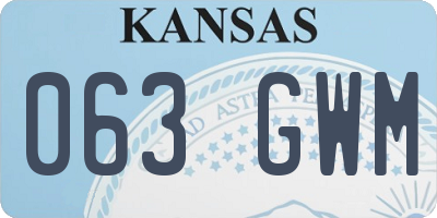 KS license plate 063GWM