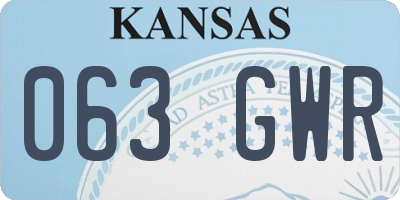 KS license plate 063GWR