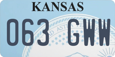 KS license plate 063GWW