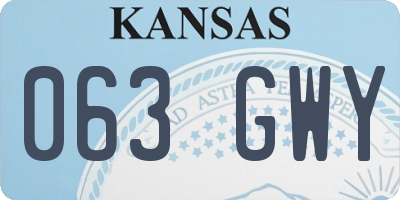 KS license plate 063GWY