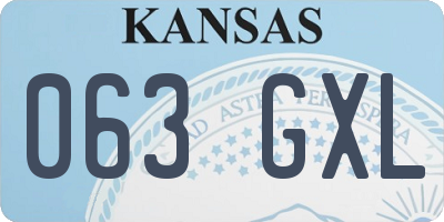 KS license plate 063GXL