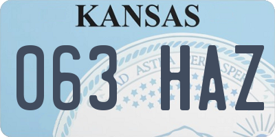 KS license plate 063HAZ