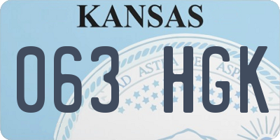KS license plate 063HGK