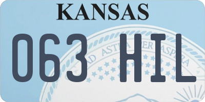 KS license plate 063HIL
