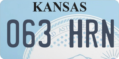 KS license plate 063HRN