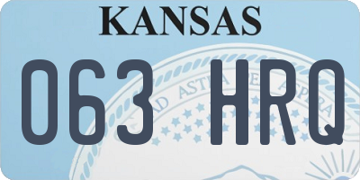 KS license plate 063HRQ