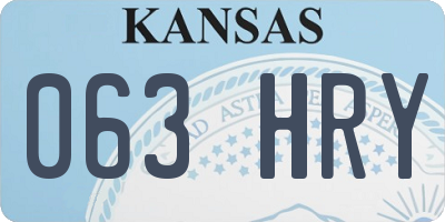 KS license plate 063HRY