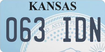KS license plate 063IDN