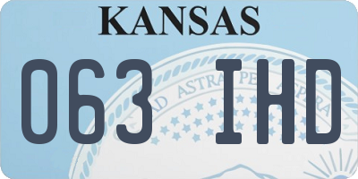 KS license plate 063IHD