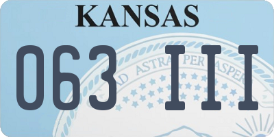 KS license plate 063III
