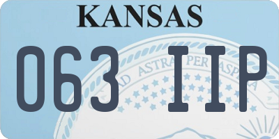 KS license plate 063IIP