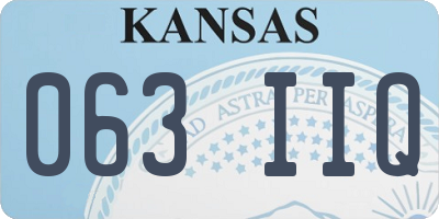 KS license plate 063IIQ