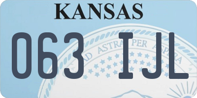 KS license plate 063IJL