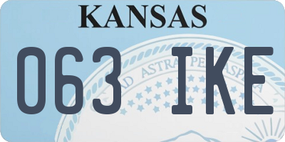 KS license plate 063IKE