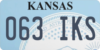 KS license plate 063IKS