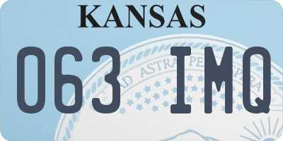 KS license plate 063IMQ