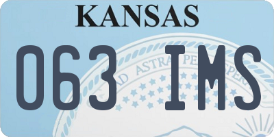 KS license plate 063IMS