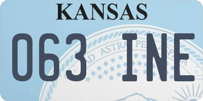 KS license plate 063INE