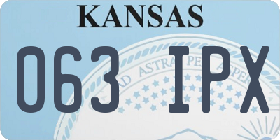 KS license plate 063IPX