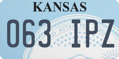 KS license plate 063IPZ