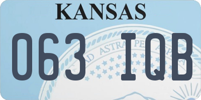 KS license plate 063IQB