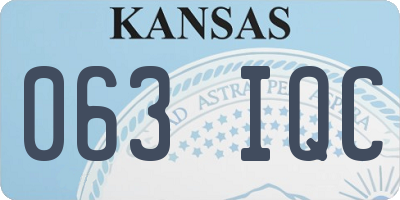 KS license plate 063IQC